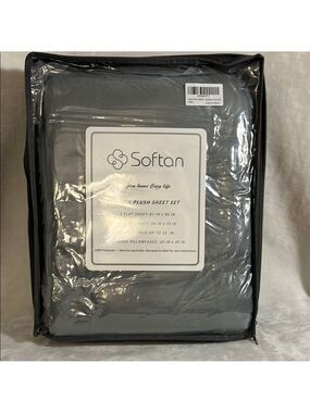 NWOT Gray Plush Sheet Set